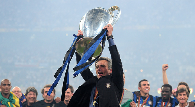 Jose Mourinho with Champions League Cup